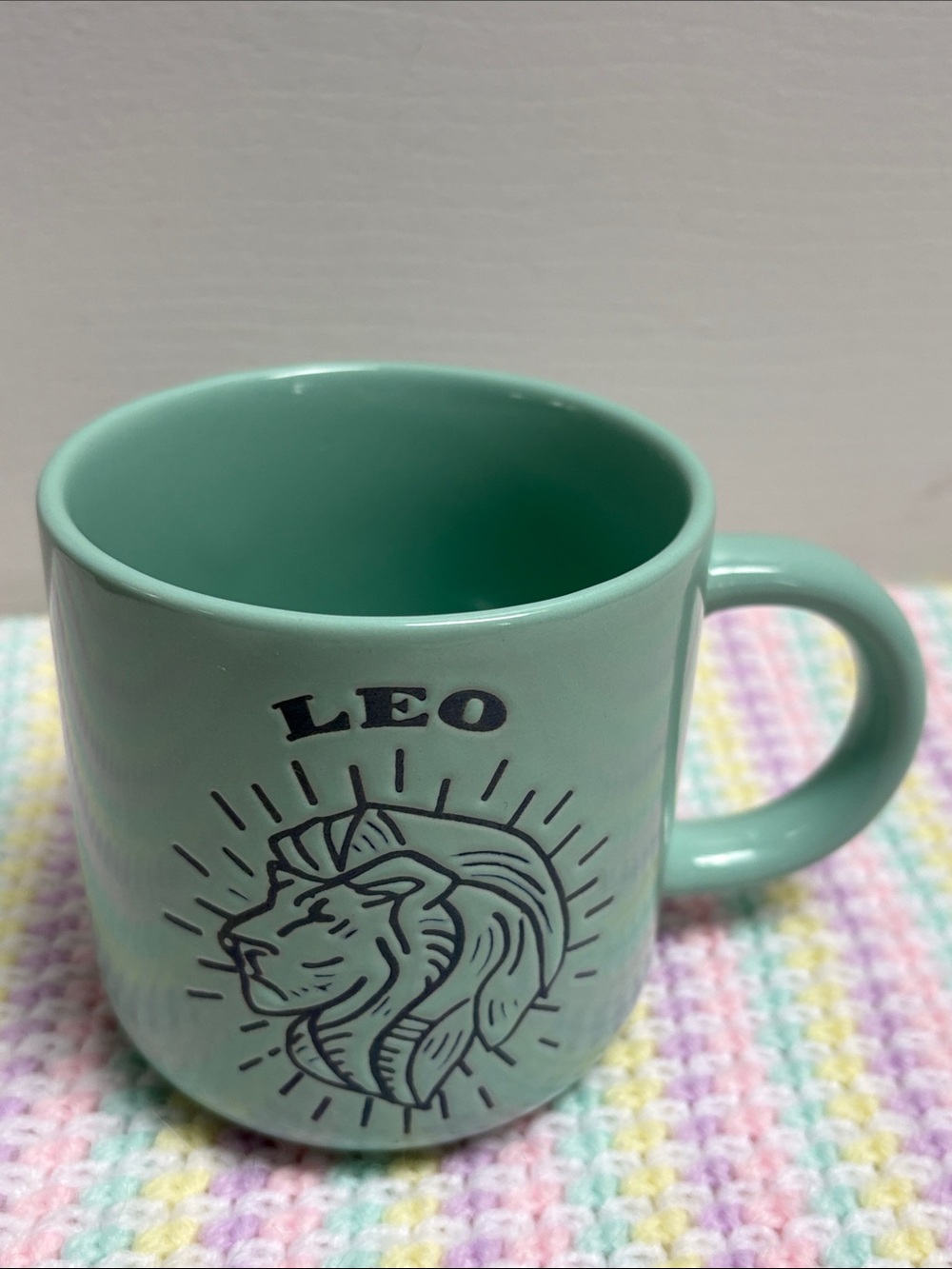 New Wild Sage Leo "Leader, Confident, Creative" Zodiac Astrology Teal Coffee Mug